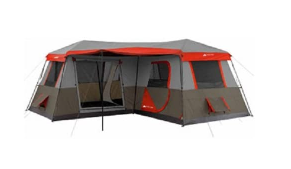 Ozark Trail 16x16-Feet 12-Person 3 Room Instant Cabin Tent with Pre-Attached Poles